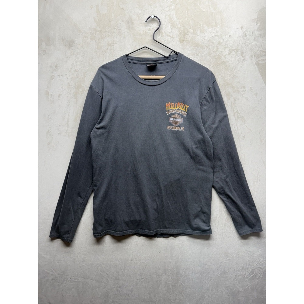 Harley-Davidson Long Sleeve Shirt Mens M Gray Hillbilly Gatlinburg Graphic Biker